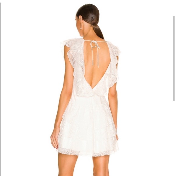 SAU LEE Alice Mini Dress in White - Picture 2 of 4